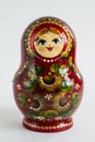 Russian wooden matryoshka on a white background Royalty Free Stock Photo